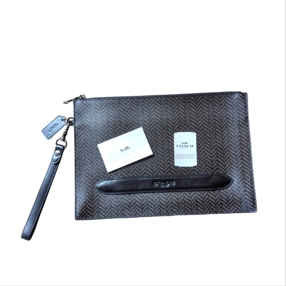 Brand New Structured Pouch in Herringbone - Picture 1 of 3